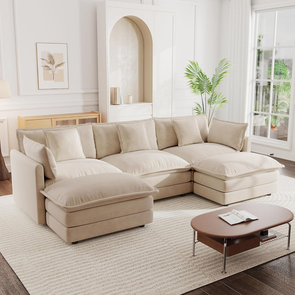mikibama Modular Sectional Sofa, 111.5 Inch U Shaped Couch Set for Living Roo...