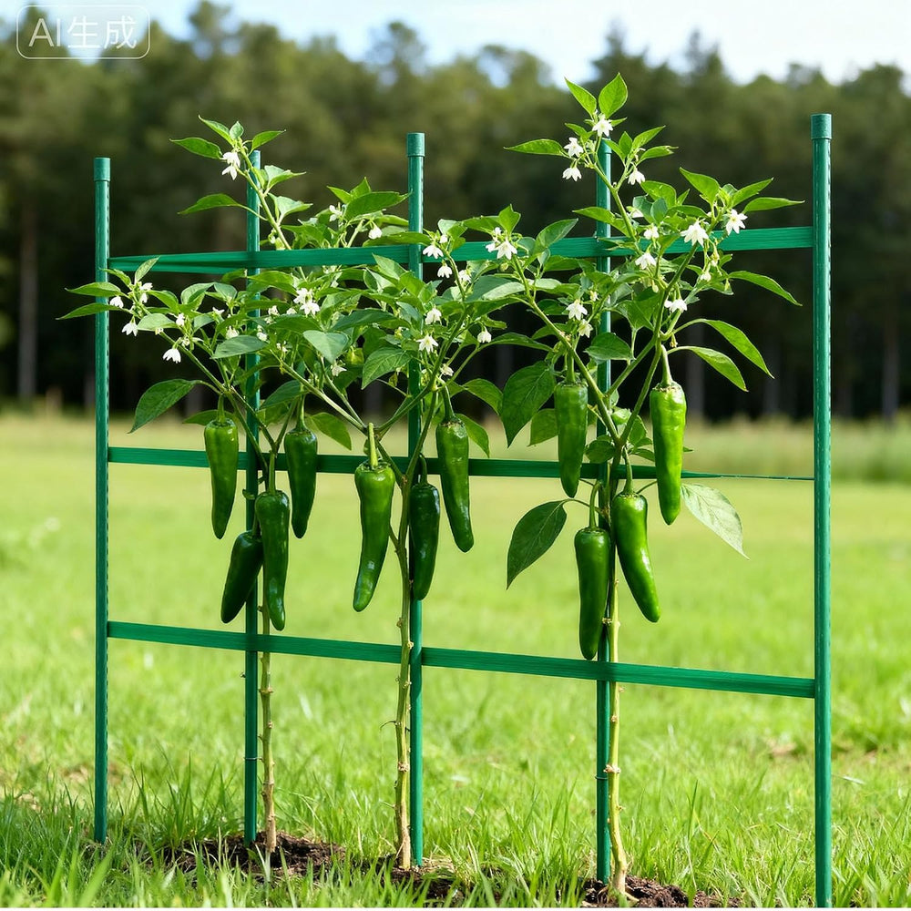 VEVOR Garden Stakes, 50 Pack, 46.06 inch, Plastic Coated Metal Tomato Stakes,...