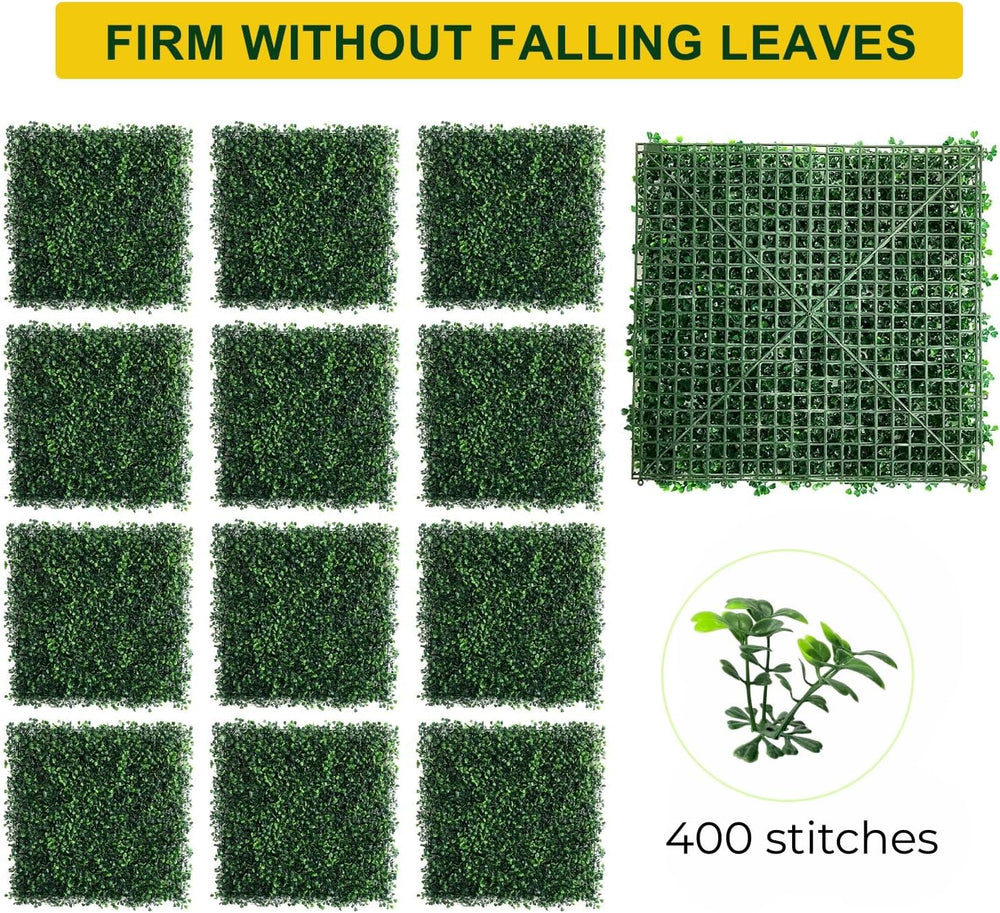 Grass Wall Panels 12Pcs 20×20 Maintenance-Free Privacy Fence Decor