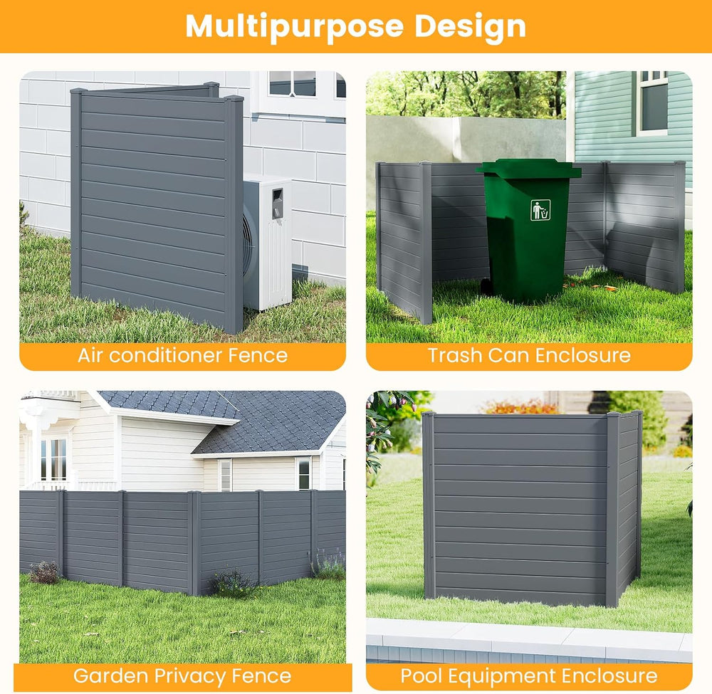 GIANTEX No-Dig Air Conditioner Fence, 4 Panels, 48''W x 48''H...