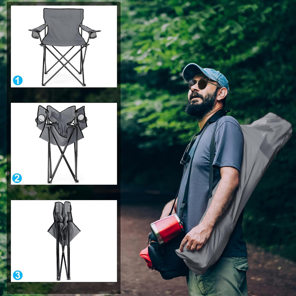 HaSteeL Camping Chair for Adults, Folding Beach Chair Set of 2, Large Foldabl...