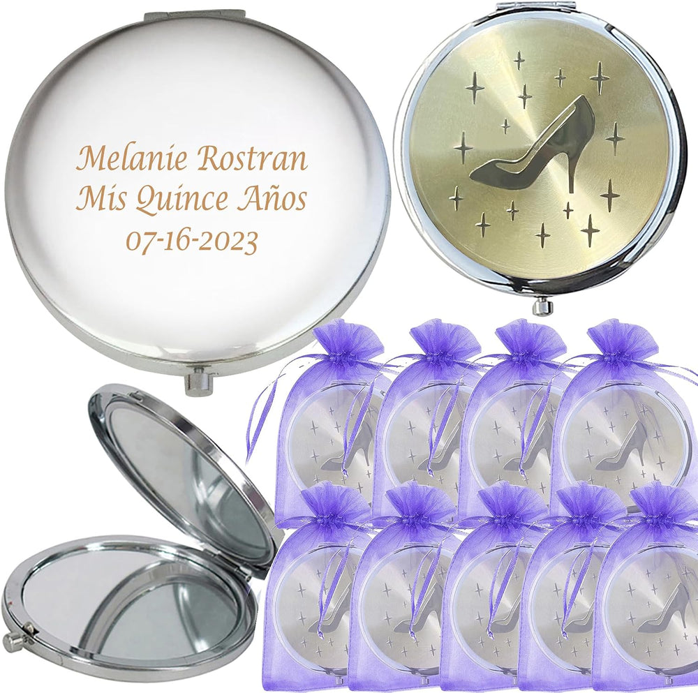 WE Personalized Compact Mirror Favor (12 PCS) - Cinderella Heel Purple