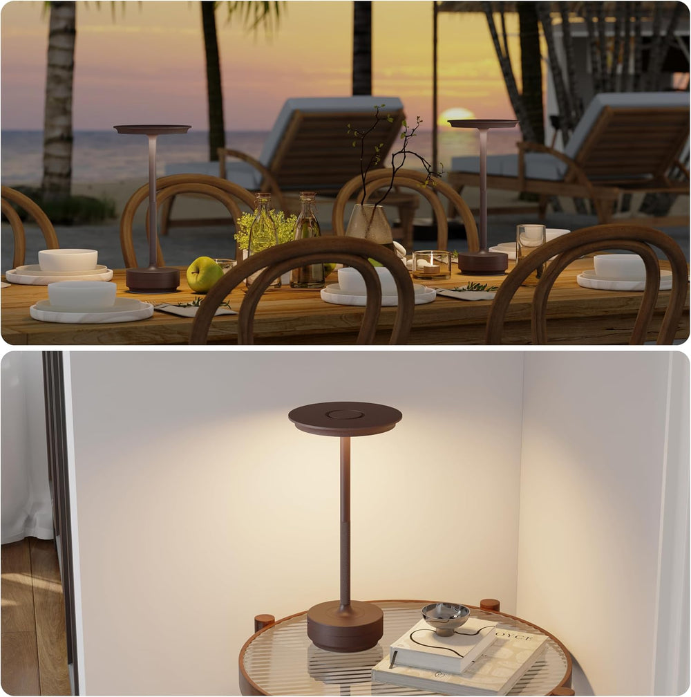 TBBGA 2 Pack Rechargeable Table Lamps Cordless, 5000mAh Outdoor Table Light