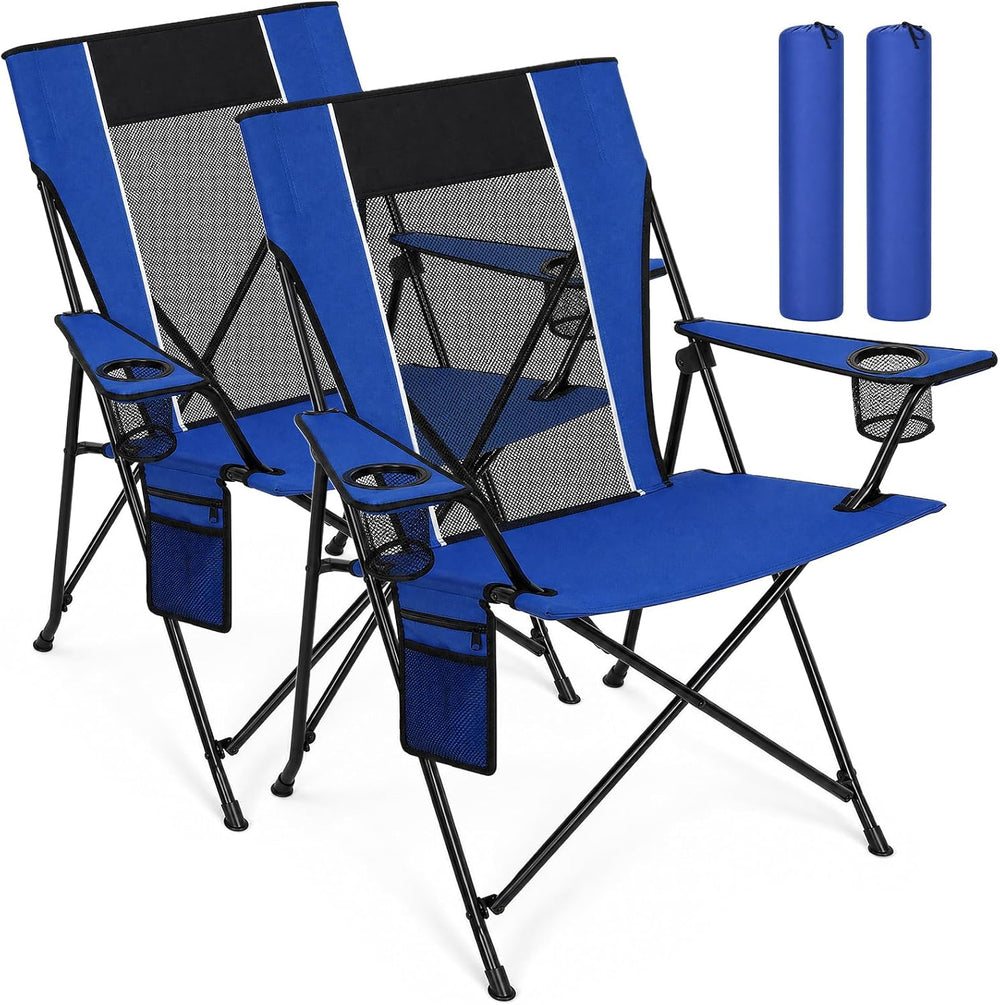 Romswi Oversized Portable Folding Camping Chair for Adults, Heavy Duty Outdoo...