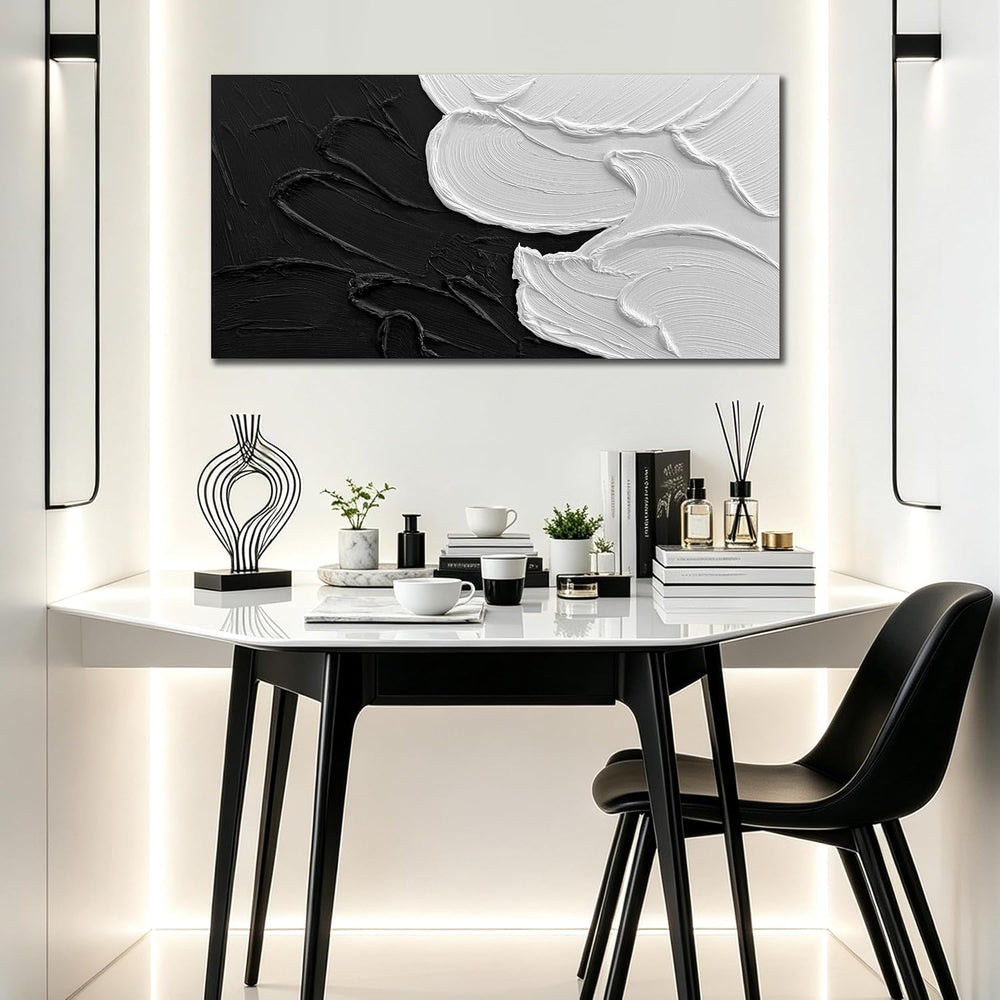 MXUNYZ Black and White Abstract Canvas Wall Art for Bedroom 40x20 Inch