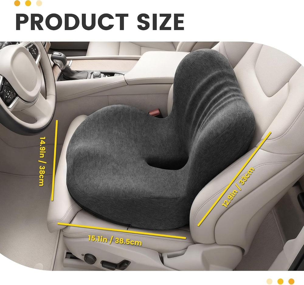 Urban Deco Memory Foam Ergonomic Seat Cushion with Lumbar Back Support
