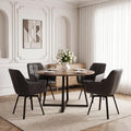 TUKAILAi Swivel Dining Chairs Set of 4, Faux Leather Dining Chairs with Arms & Metal Legs, Upholstered Mid Century Rotatable Kitchen Chairs for Living Room Bedroom Kitchen Restaurant (Grey)