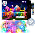Permanent Outdoor Lights 150ft RGB+IC Outdoor String Lights App&Voice Control,IP67 Waterproof,100 Scene Modes Decoration for Home Christmas,Halloween,Holiday Decor,Timer Function