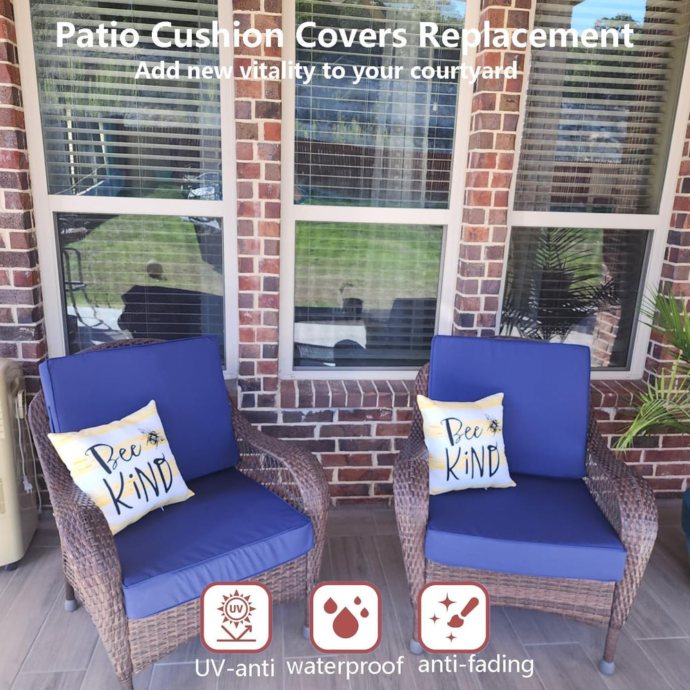 Oslimea Outdoor Cushion Covers Replacement 20x20x2 inch, Blue, 4 Pack