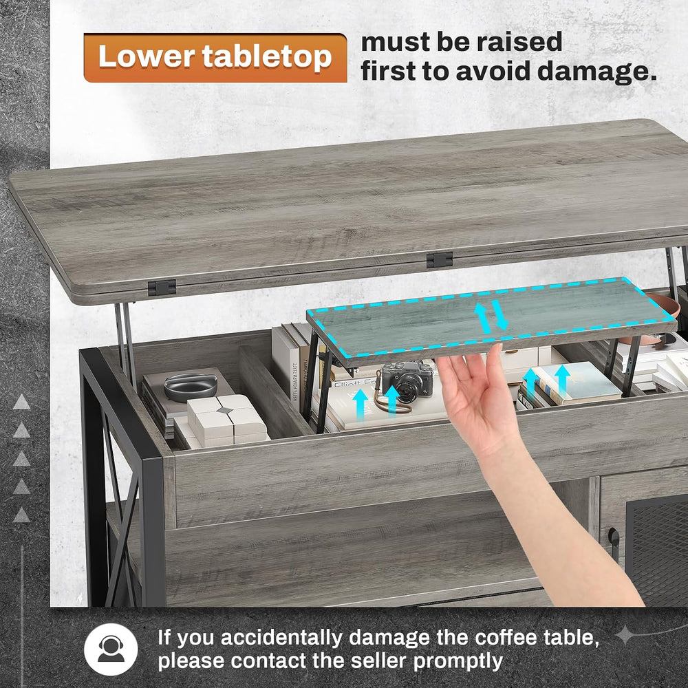 Itaar 40" Lift Top Coffee Table with Storage for Living Room, 4 in 1 Table