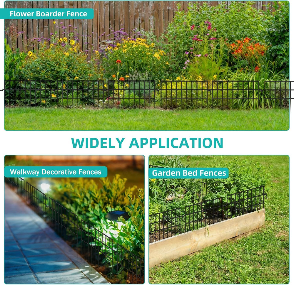14 Panels Animal Barrier Fence, No Dig Fences, 13in(H) X 19.9ft(L) Garden Fen...