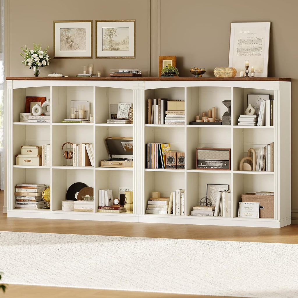 47.2''x47.9'' Wooden 9 Cube Storage Organizer Bookcase, Long Bookshelf