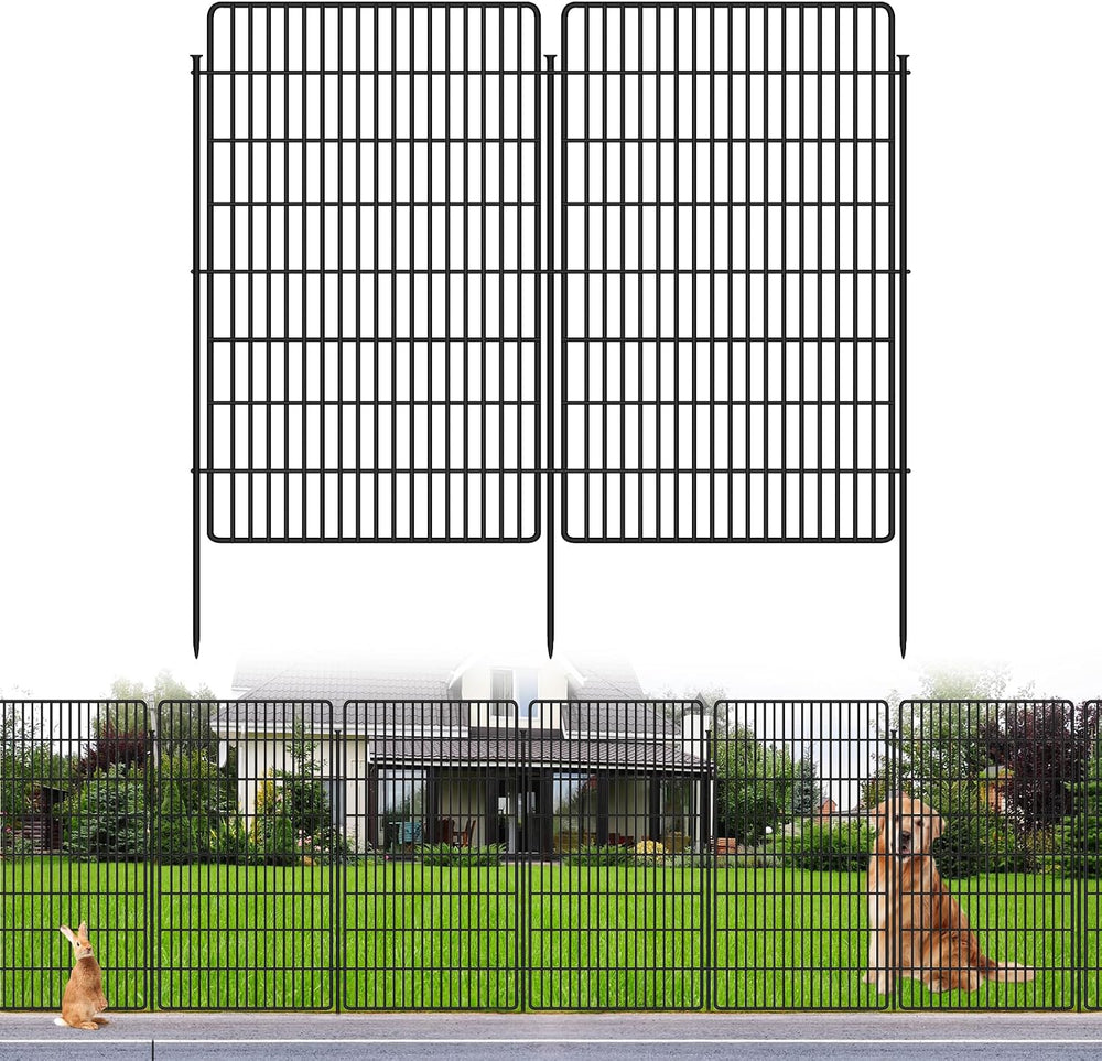 10 Panels Garden Fencing Animal Barrier, 48 in(H) X 24 Ft(L) Dog Fence Outdoo...