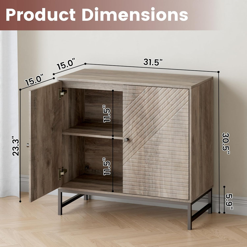 Storage Cabinet with Doors and Adjustable Shelf, Sideboard Buffet Cabinet with Storage, Console Table & Credenza for Living Room, Kitchen, Dining Room