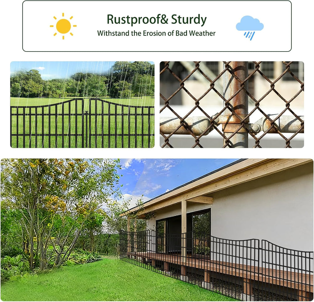 ULIOK 10 Panels No Dig Decorative Garden Fences, 32in(H) x 25.2 ft(W) Dog Fen...