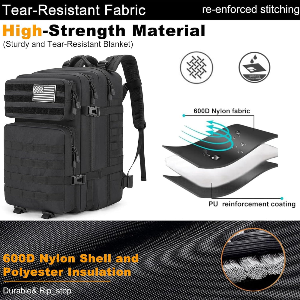 45L Large Tactical Backpack Military MOLLE 3 Day Bug Out Bag