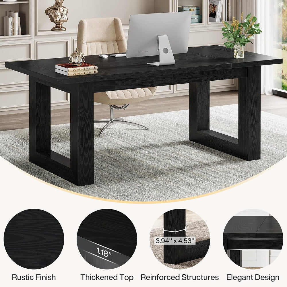 Tribesigns 63-Inch Executive Desk, Modern Wood Office Desk, Large Computer Ta...