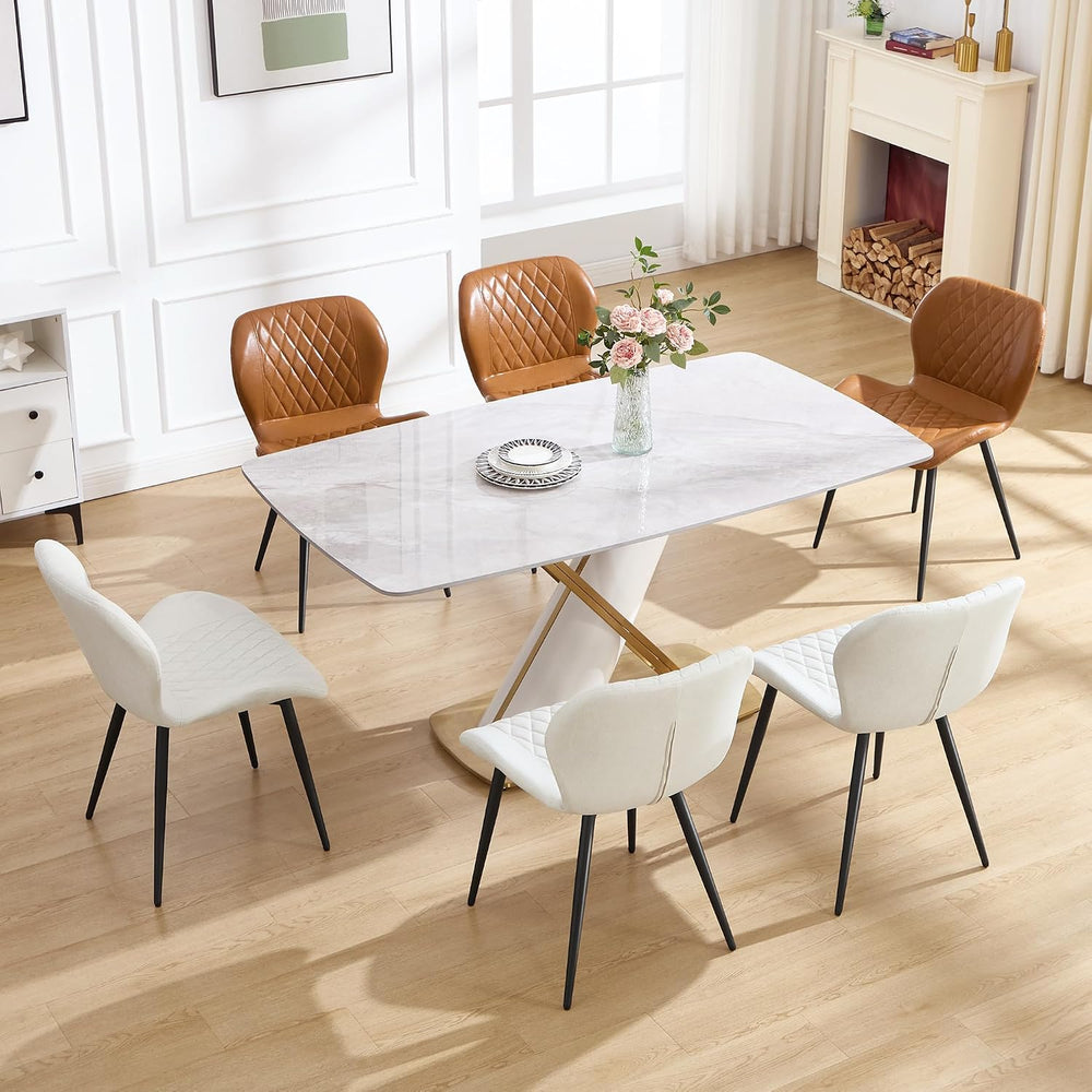 Dining Chairs Set of 2,Faux Leather Modern Dining Chairs with Thick Cushions,...