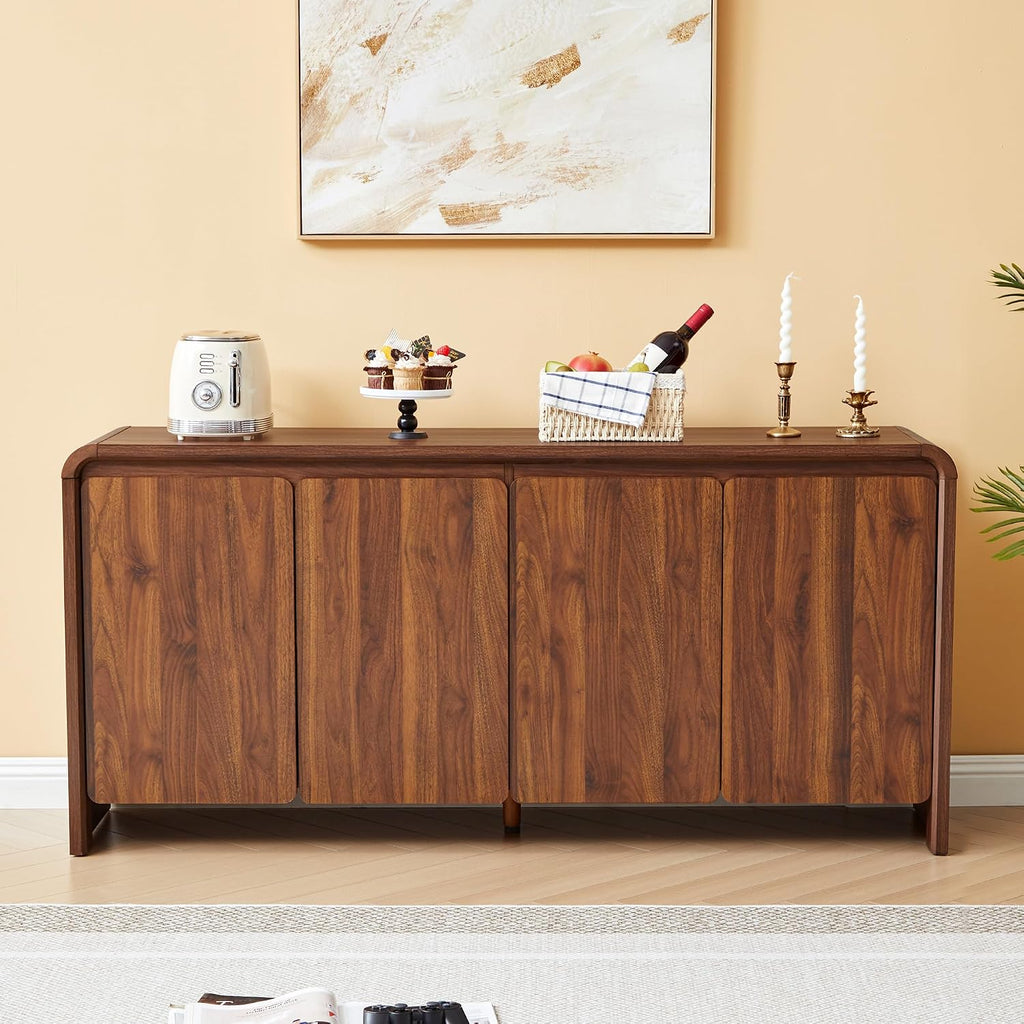63" Sideboard Buffet Cabinet with Storage, Accent Cabinet with 4 Doors