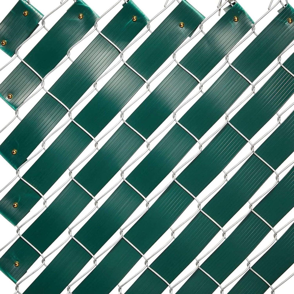 HTTMT- Green Chain Link Fence Privacy Slats Tape w/Brass Fasteners, Green, 1....