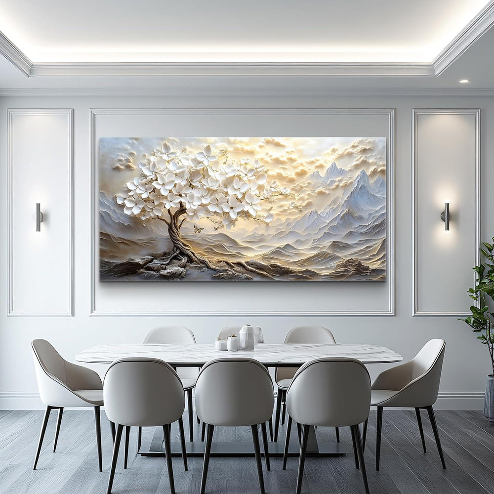 XIGUANGART Large Canvas Wall Art Mountain Landscape Farmhouse Floral Painting...