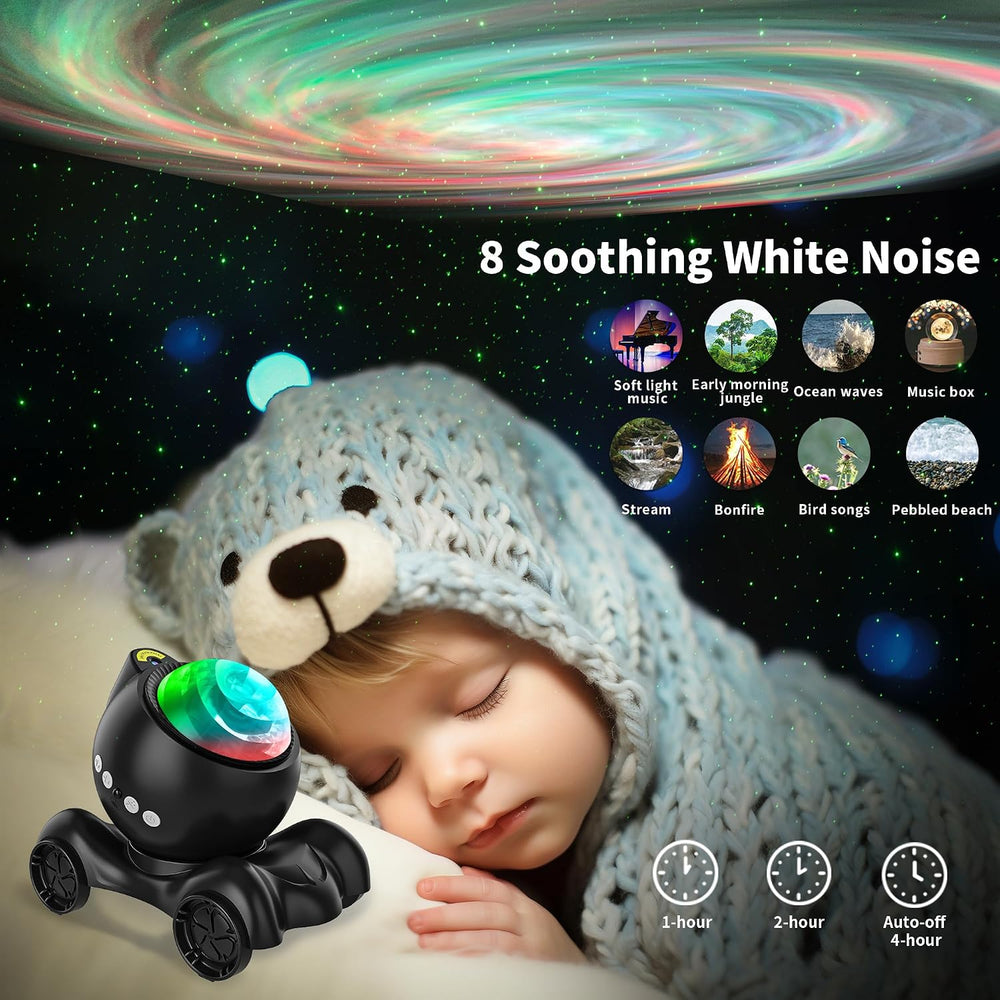 ENOKIK Galaxy Projector, Star Aurora Night Light Bluetooth Speaker, Black