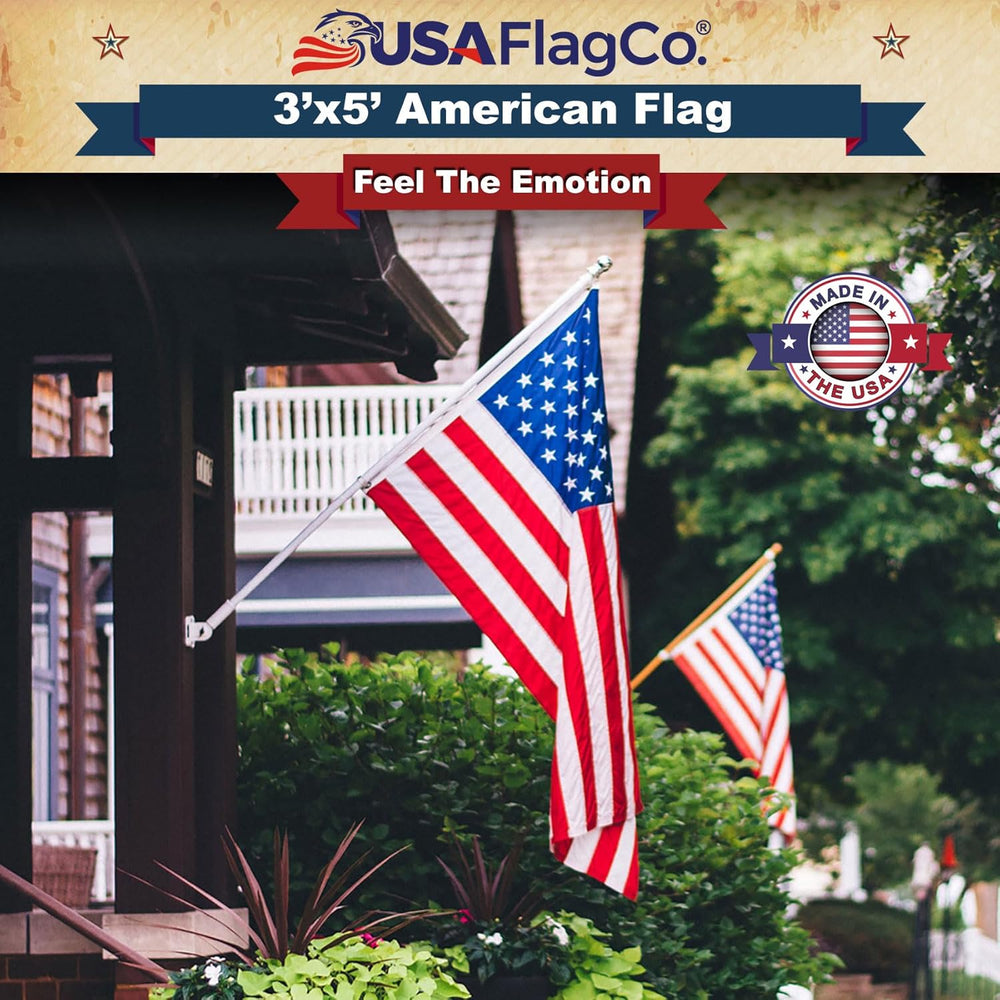 American Flags for Outside 3x5 - USA Flag Co. American Flag Made in USA: Embr...