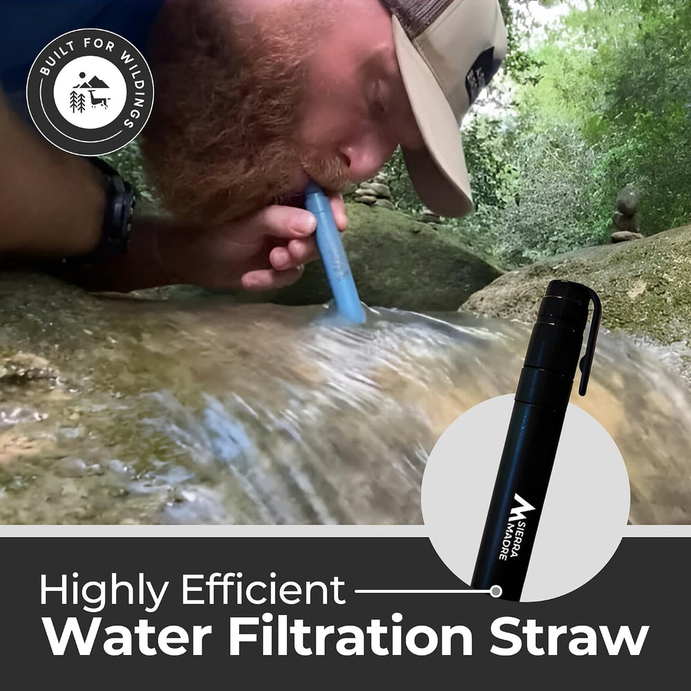 Sierra Madre Water Filter Straw, 264 Gallons Capacity, Lightweight, Pack 2