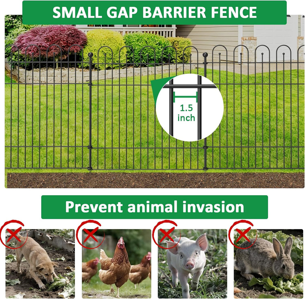 Garden Fence Animal Barrier, 10 Panels No Dig Dog Fence Outdoor