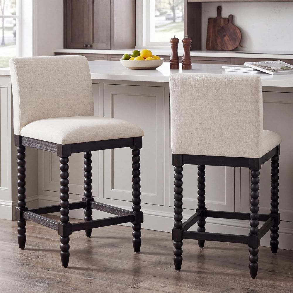 DUHOME Spindle Counter Stool with Padded Spring Seat