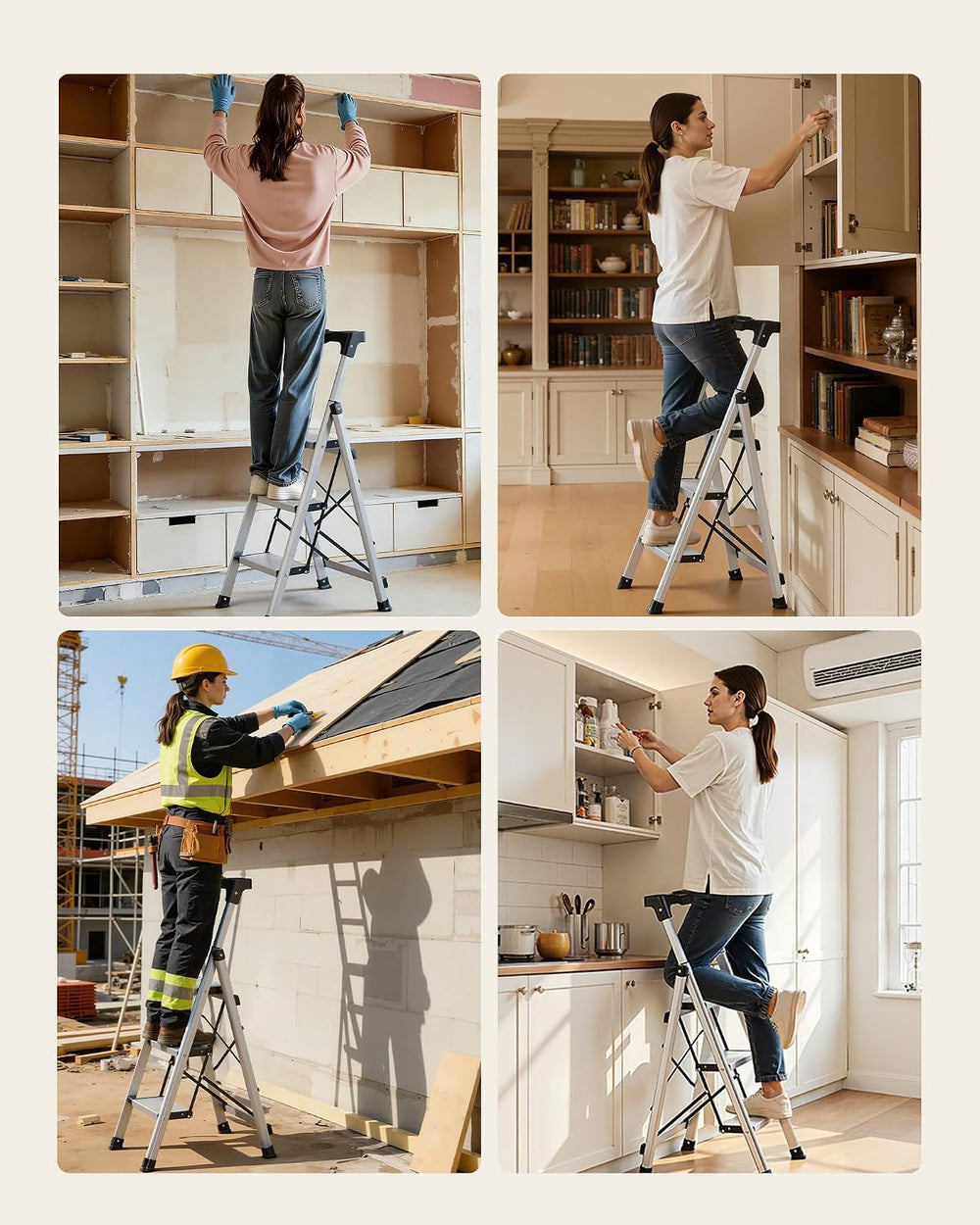VEVOR 3 Step Ladder, Folding Step Stool with Wide Anti-Slip Pedal and Comfort...