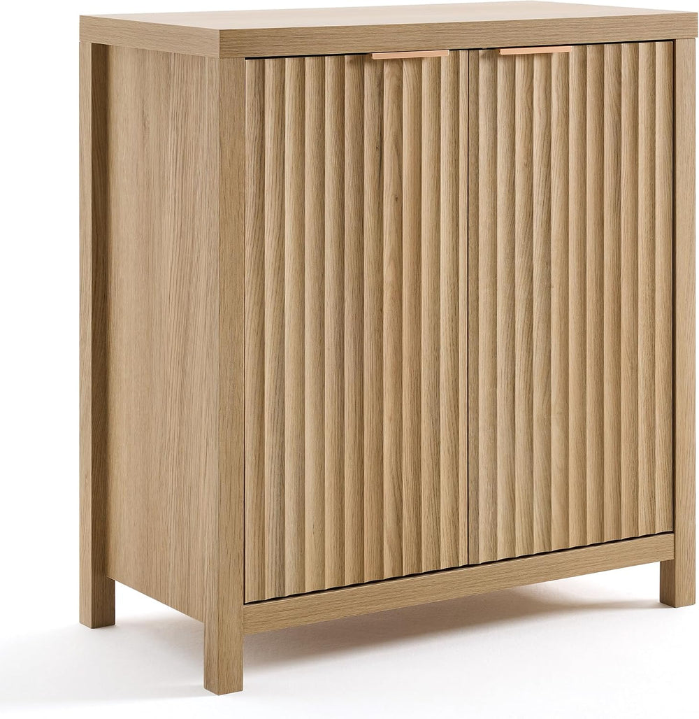 Fluted Cabinet, Modern Sideboard Buffet Cabinet with Storage Credenza with Do...