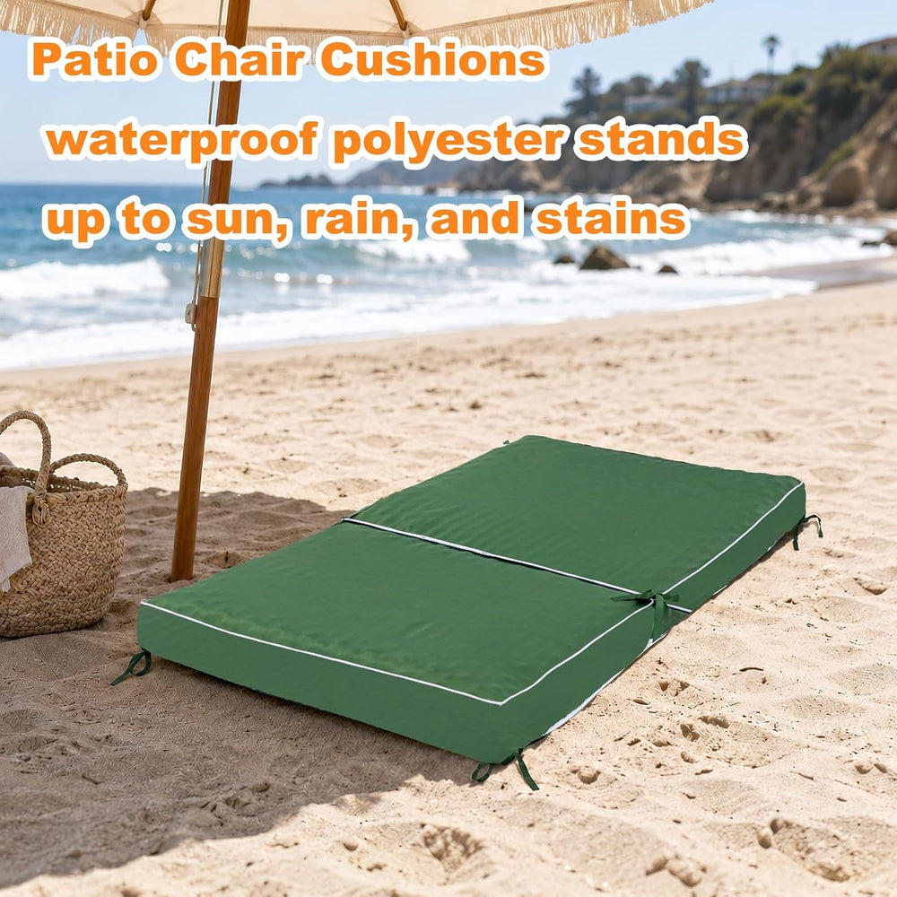 Outdoor Deep Seat Cushion Set, Green, 20x20x4, 2-Pack
