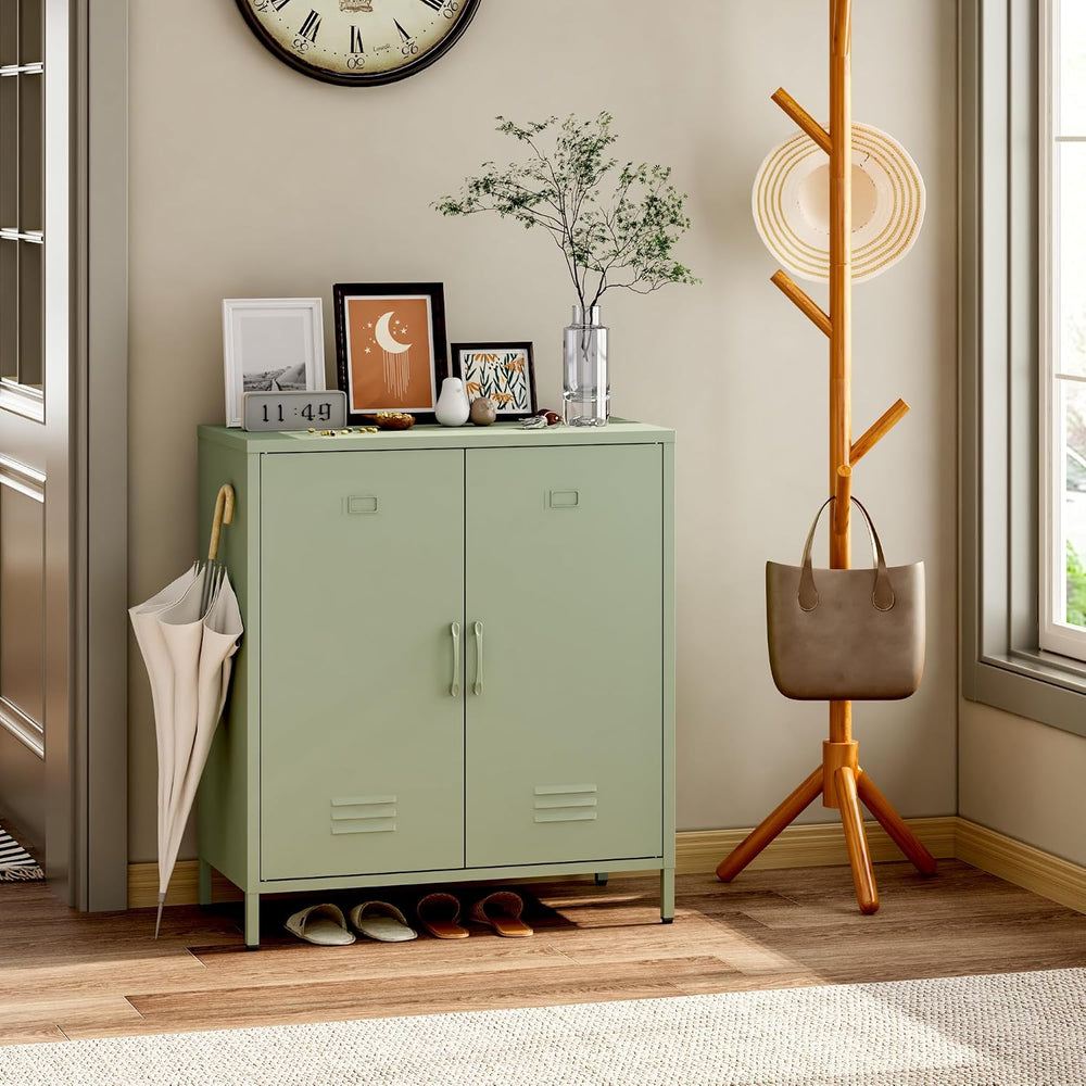 Steehoom Metal Cabinet with 2 Door, Metal Locker Storage Cabinet with Adjusta...