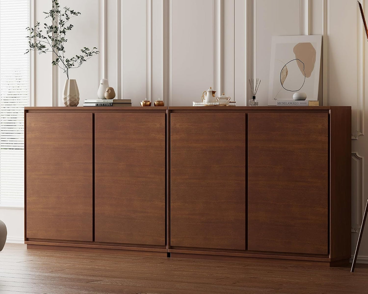 LKTART 39"Real Wood Veneer Narrow Sideboard Buffet,Entryway Storage Cabinet
