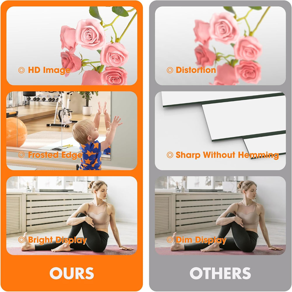 Hasipu Home Gym Mirror 55" L x 21" W - 2PCS Large Full Body Mirror ...