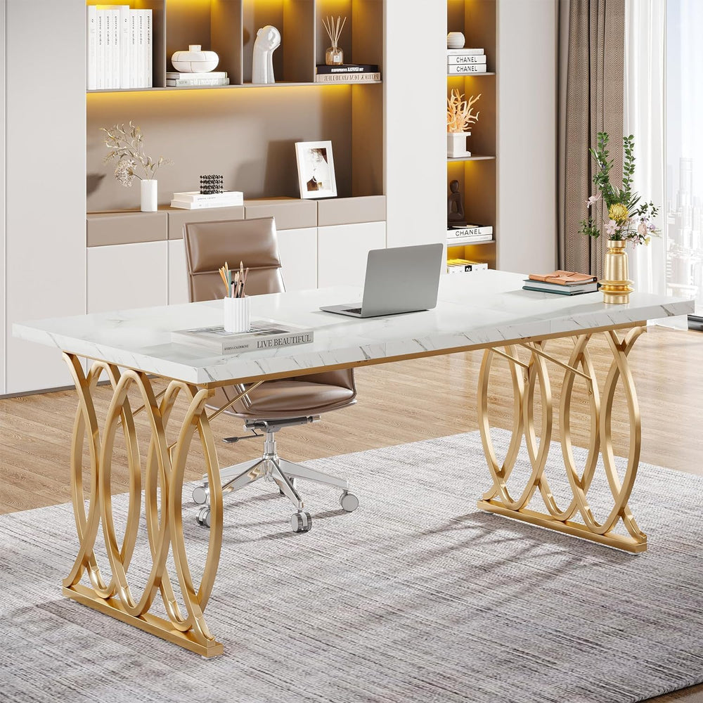 Tribesigns Executive Desk, 63" W Large Computer Desk, Modern Office Desk...