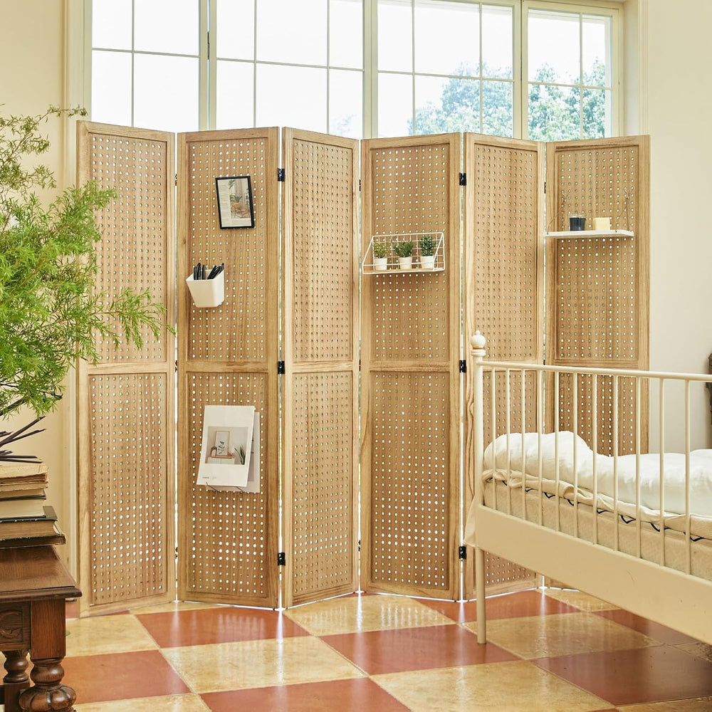 Pegboard Display, 5.6Ft Portable Freestanding Wall Organizer Wooden Room Divi...