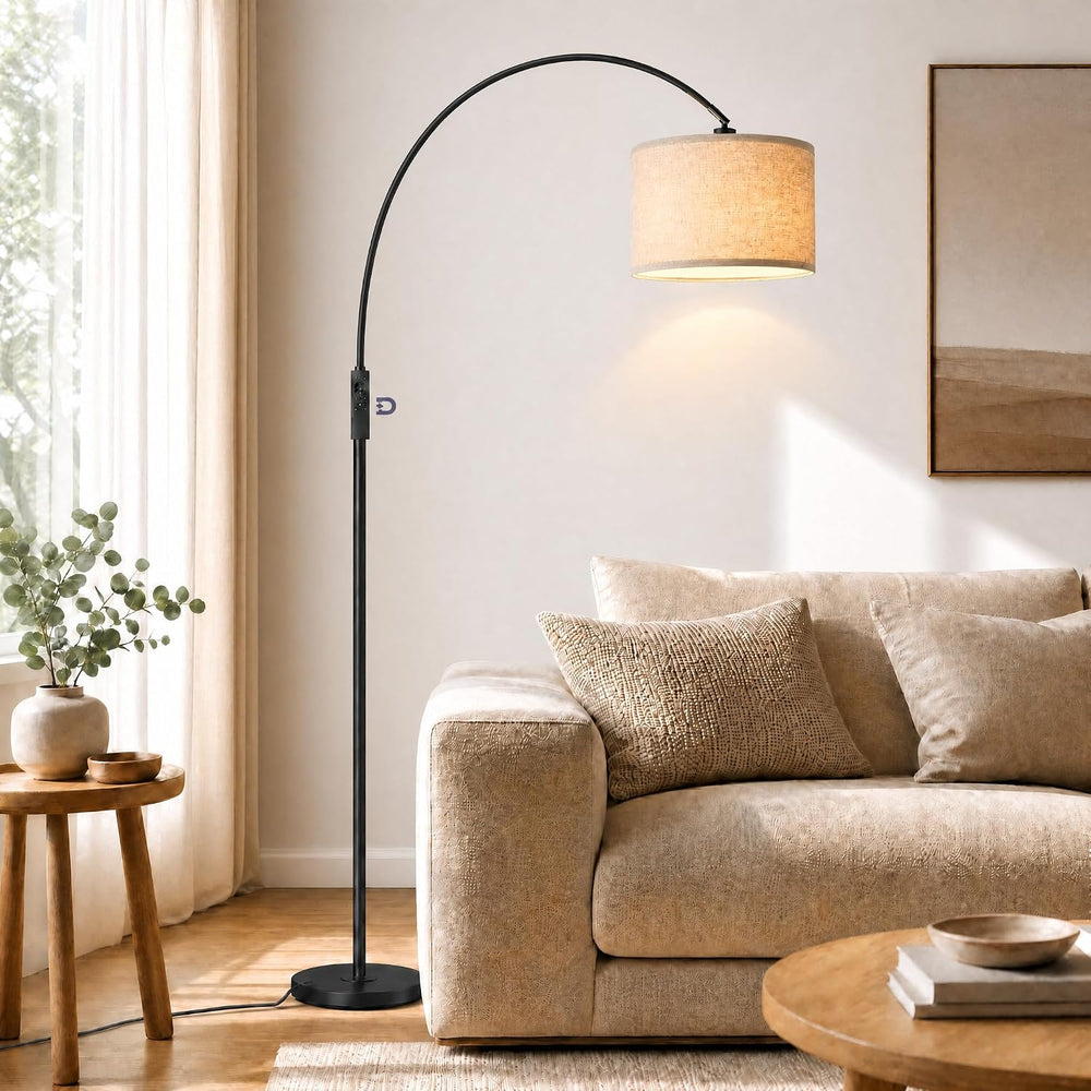 Arc Floor Lamps with Remote Control and Stepless Dimmable Color Temperature a...