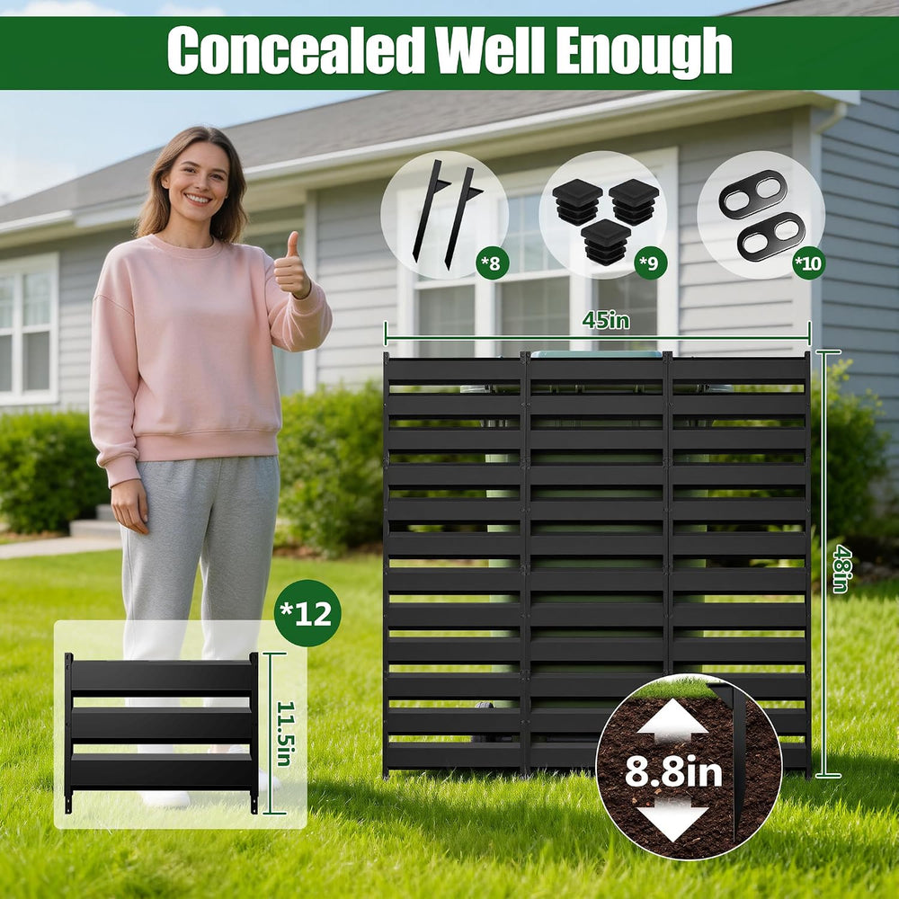 48in H x 45in W Air Conditioner Fence Screen Trash Can Privacy Fence Panels f...