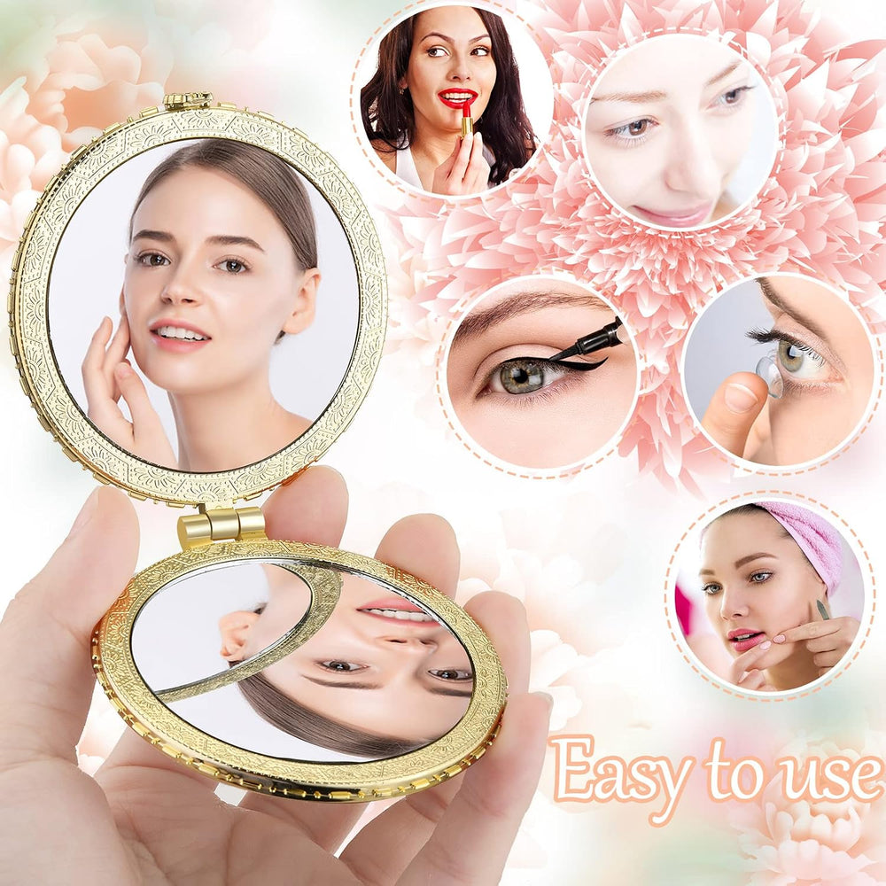 Remerry 48 Pieces Compact Mirror for Purse Small Flower Pocket Mirror Portabl...