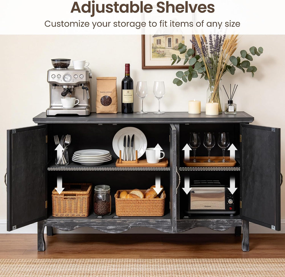 RoyalCraft Buffet Sideboard with Storage,Vintage Solid Wood Sideboard
