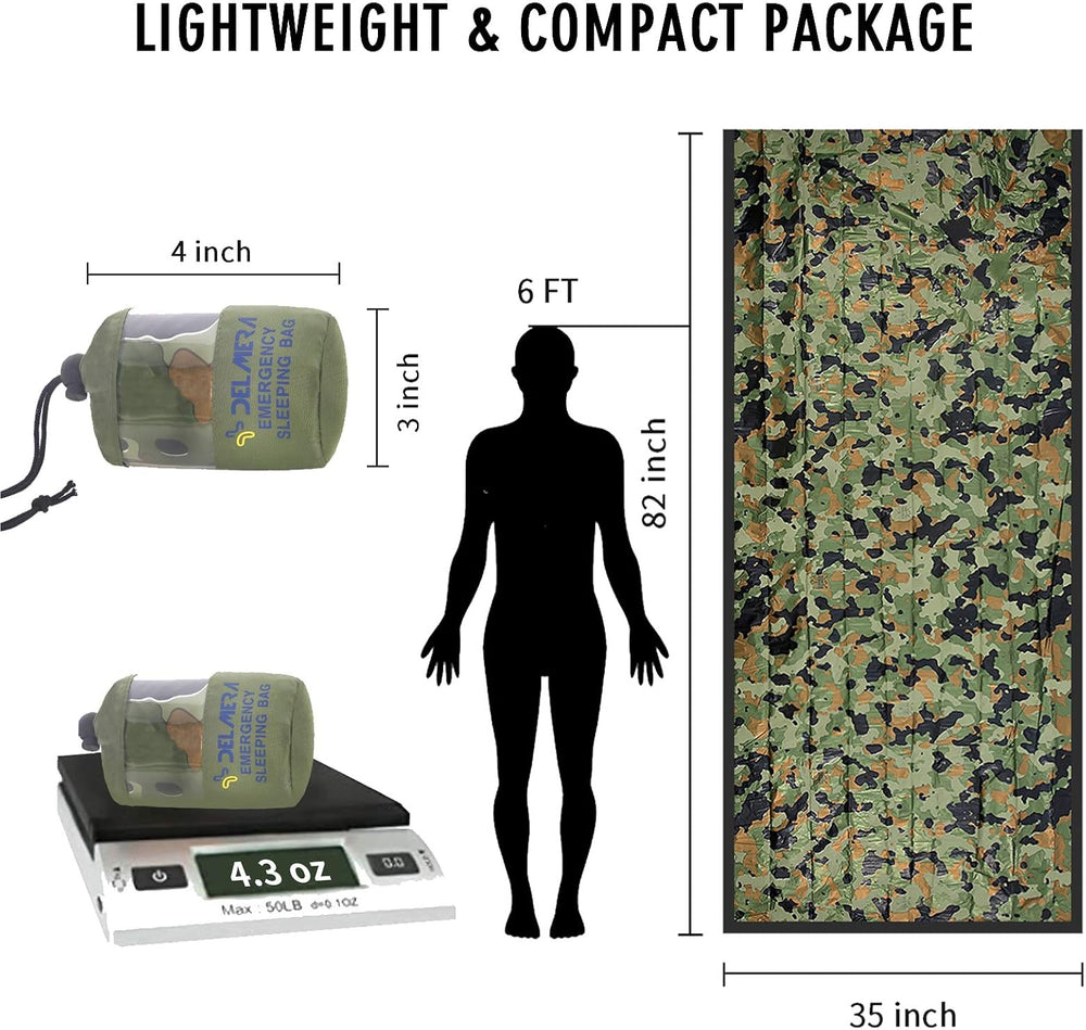 Emergency Sleeping Bag, Lightweight Survival Sleeping Bags Waterproof Thermal...