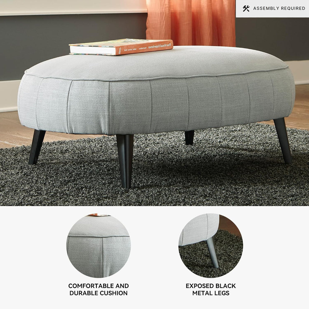 Signature Design by Ashley Hollyann Mid-Century Modern Oversized Ottoman, Gray