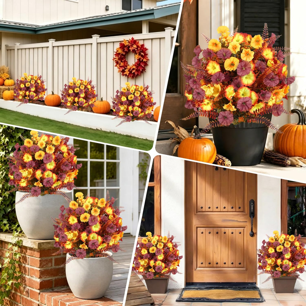 THKFUL 2 Pack 24 Inch Artificial Mums Ball Topiary for Outdoors, Fall Mum Top...