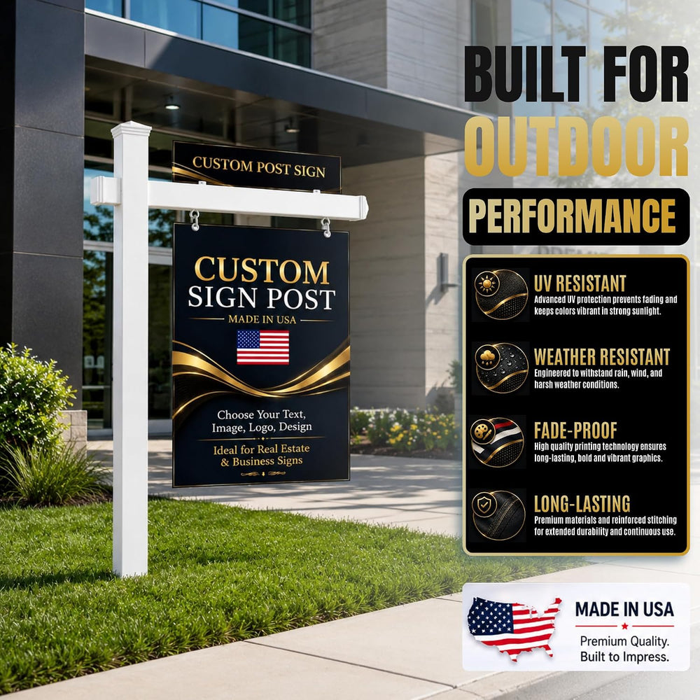 Yard Sign Post BY BCB, Real Estate Sign Post Printed in USA