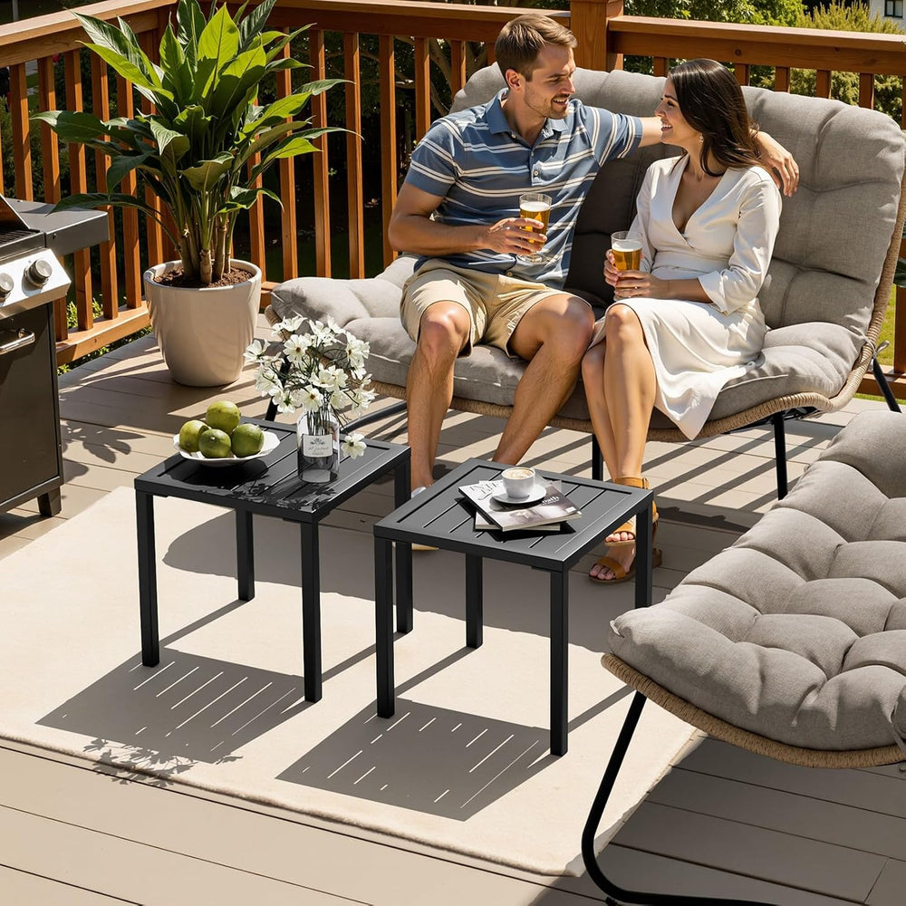 Crestlive Products Aluminum Outdoor Side Table, Pool Lounge Chair Side Table,...