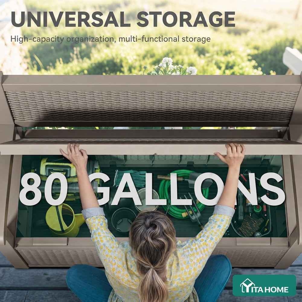 YITAHOME 80 Gallon Storage Bench Deck Box