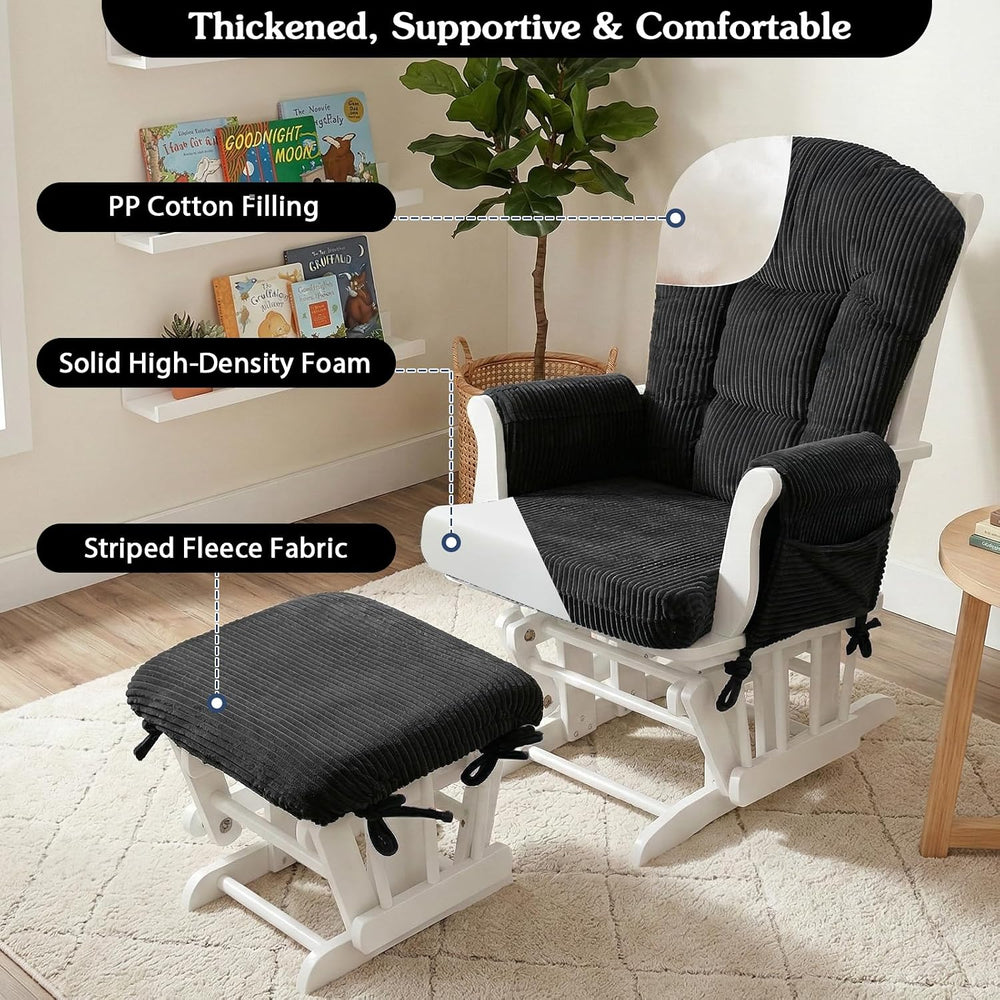 ANMINY 5PCS Glider Rocker Replacement Cushions, 29.5"H Back 3.9"Thi...