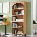 IFGET 76" Tall Arched Bookcase, Farmhouse Large Arched Bookshelf, Natural